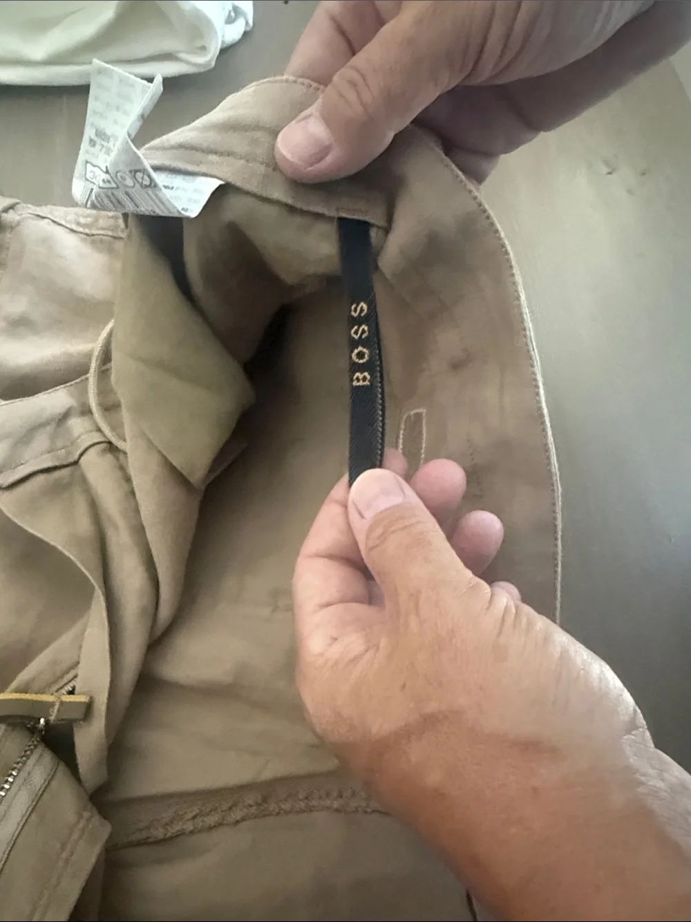 Hugo Boss Light Tan Cargo Shorts with Drawstring